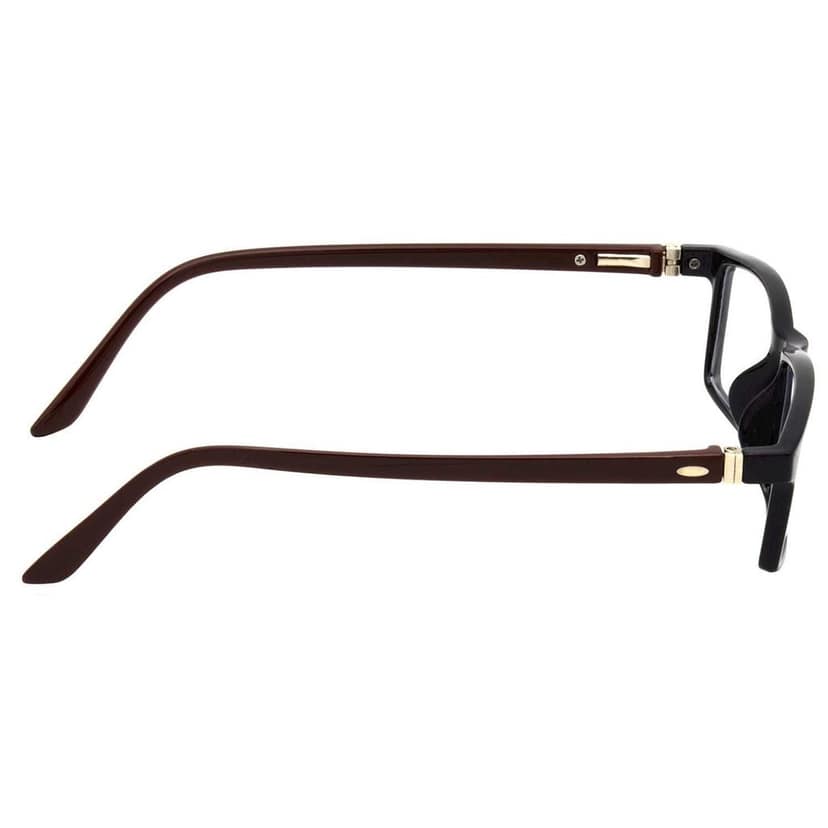 Hrinkar Plastic Full Rim Rectangle eyeglass frames Men & Women - HFRM-BK-BWN-15 view 3