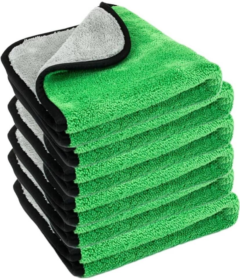 Auto Hub Green 800 GSM Drying Towel For Automobile ( Pack of 6 )