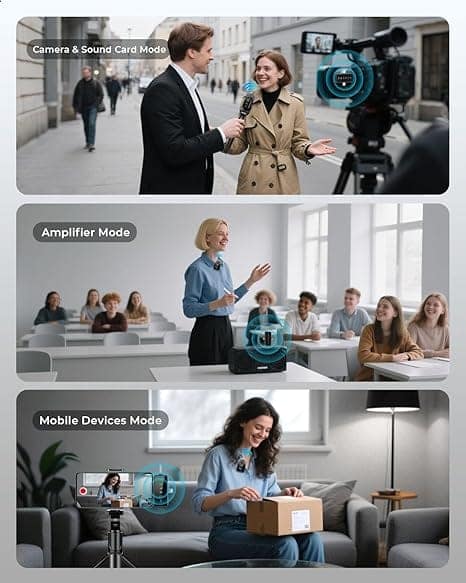 GRENARO Mic for YouTube Wireless, Dual Lapel Wireless Microphone for Recording with LED Display & 164ft Range for YouTube view 3