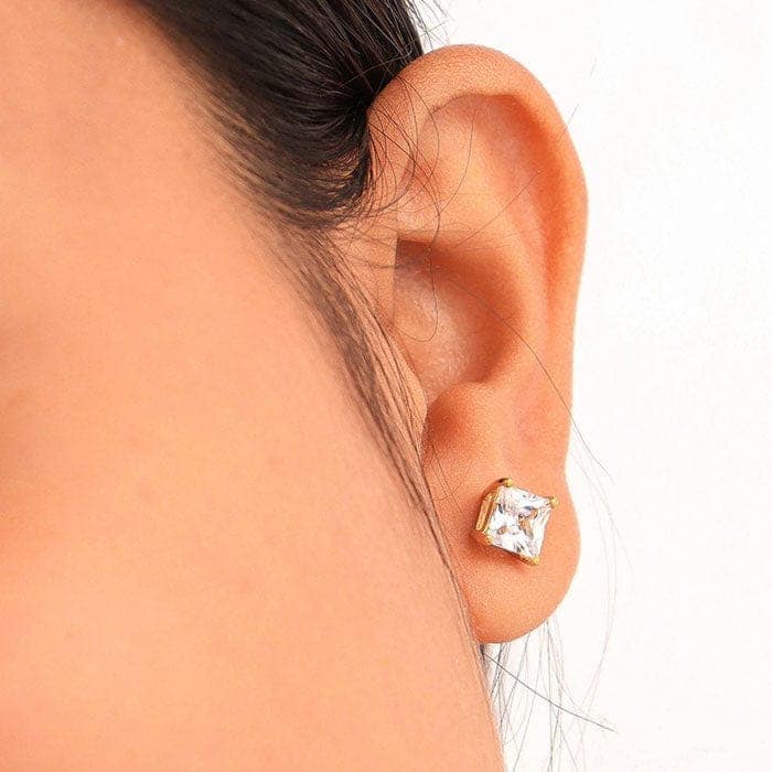 18k Gold Plated Classic 8mm Studs view 2