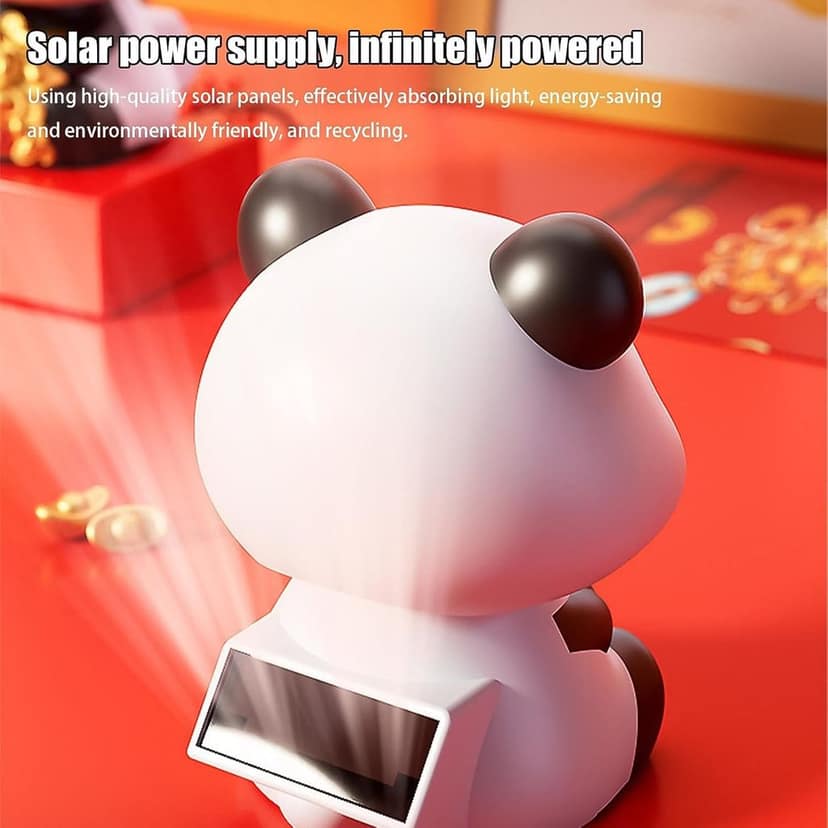 Solar Panda Car Decor – Moving Dashboard Showpiece view 2