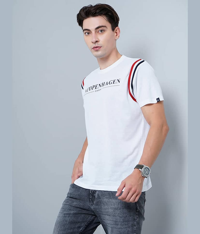 Paul Street Pack of 1 Cotton Blend Slim Fit Men's T-Shirt ( White ) view 3