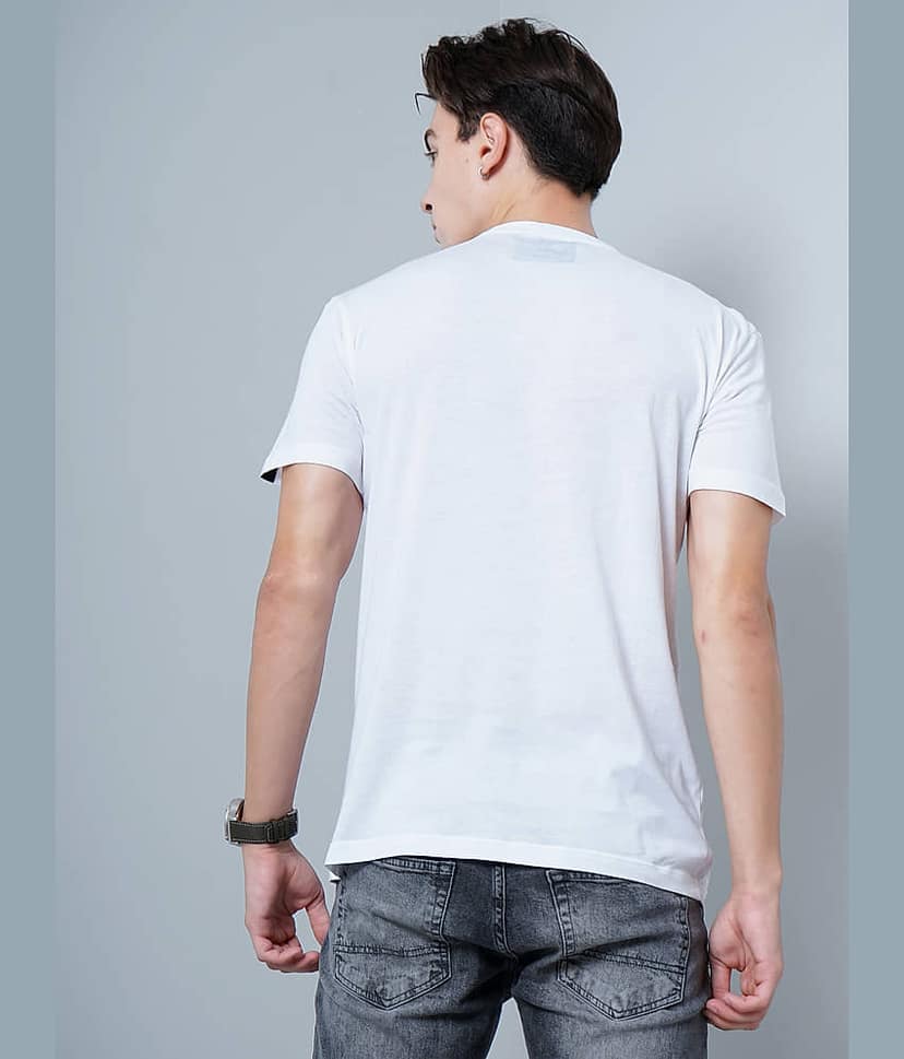Paul Street Pack of 1 Cotton Blend Slim Fit Men's T-Shirt ( White ) view 4