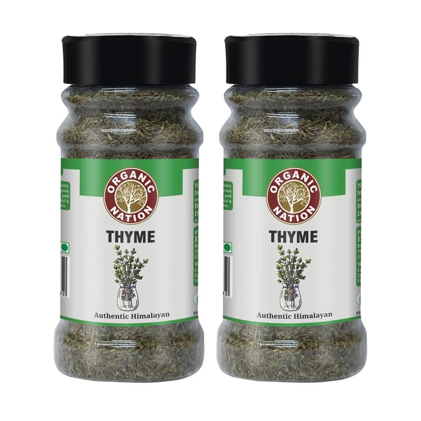 Organic Nation Thyme Leaves 40g (Pack of 2) | Dried Thyme for Cooking | Aromatic Herb for Grilling, Soups, Stews & Roasting