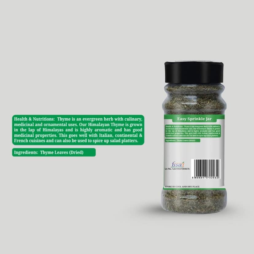 Organic Nation Thyme Leaves 40g (Pack of 2) | Dried Thyme for Cooking | Aromatic Herb for Grilling, Soups, Stews & Roasting view 5
