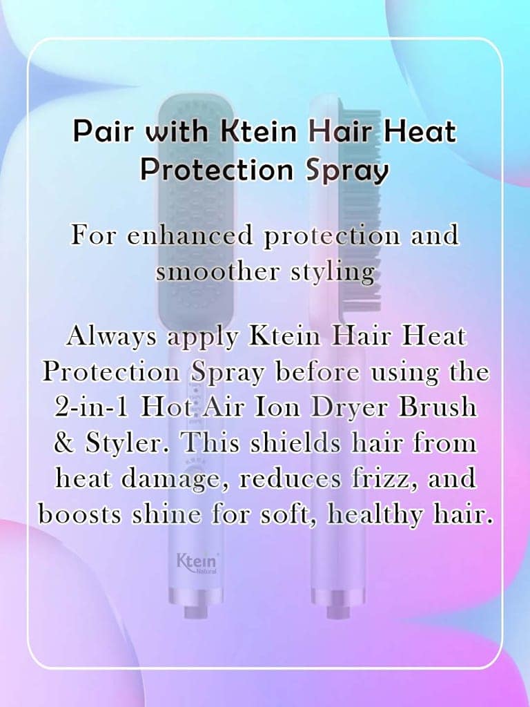 Ktein 2-in-1 Hot Air Ion Dryer Brush & Styler – Curling Iron & Straightener for Women & Girls, 750W Professional Negative Ion Technology for Frizz-Free, Smooth & Shiny Hair Styling view 5