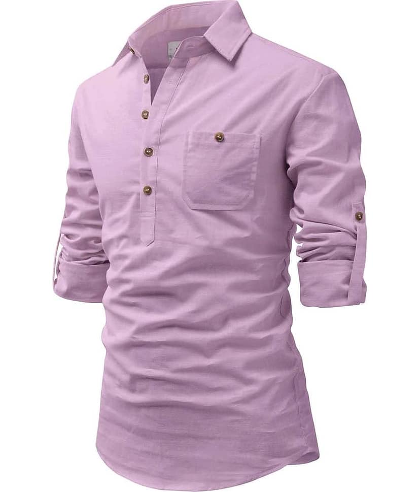 Vida Loca Sky Blue Cotton Blend Men's Shirt Style Kurta ( Pack of 1 )