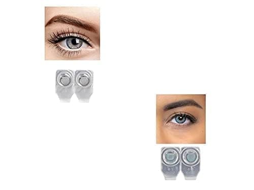 DARK GRAY AND SEA BLUE MD SPARKLE 2 PAIR MONTHLY COLOR CONTACT LENS WITH CASE, LENS HOLDER AND 60 ML SOLUTION (PACK OF 2 PAIR)