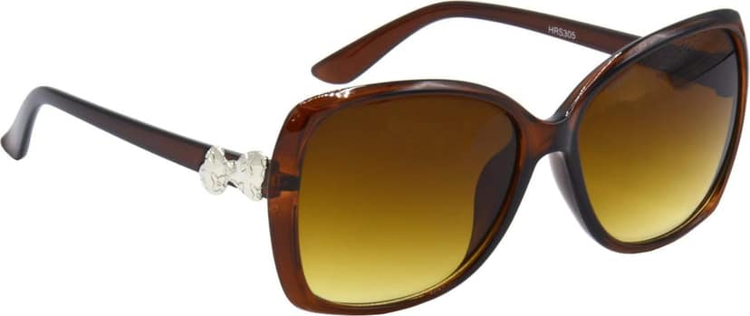 HRINKAR Unisex Over-sized Sunglasses Brown & Golden Frame, Clear & Brown Lens (Large) - Pack of 2 view 6