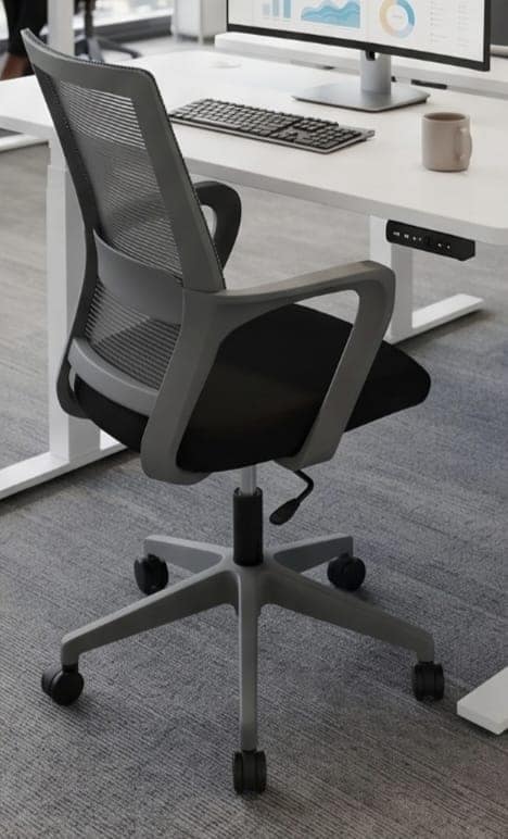 Ergonomic Mid-Back Mesh Office Chair with Black Seat