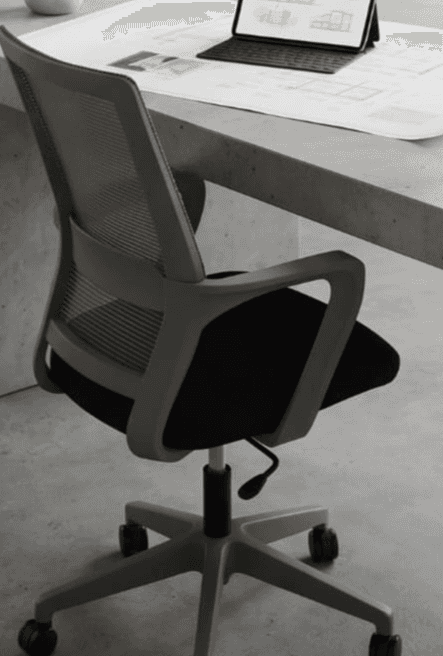 Ergonomic Mid-Back Mesh Office Chair with Black Seat view 3