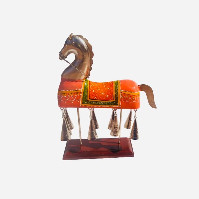 WOODEN HORSE STAND HOME DECORE view 2