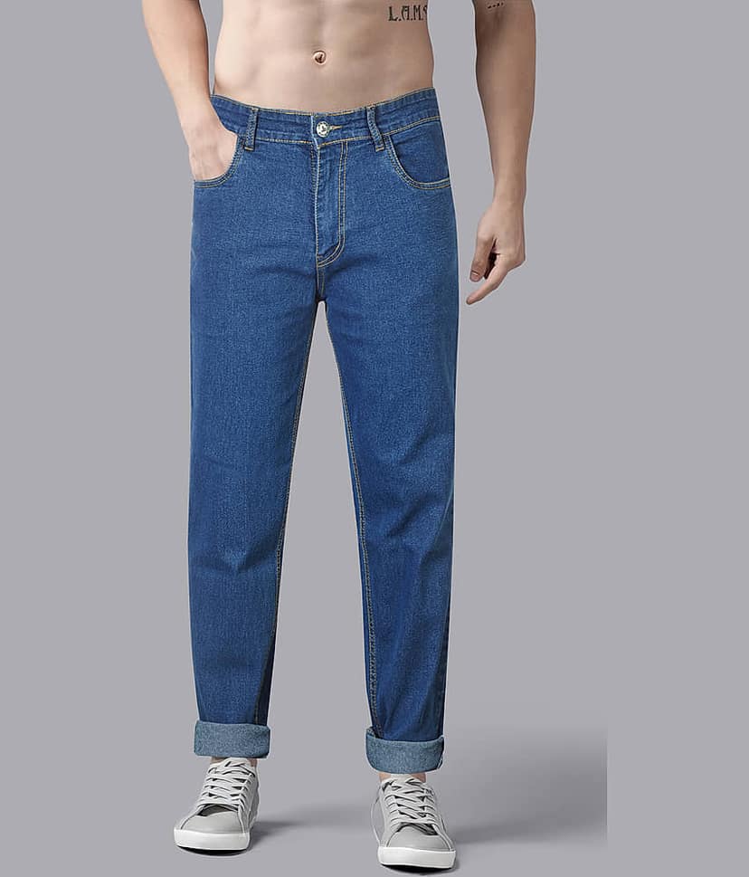 JB JUST BLACK Regular Fit Cuffed Hem Men's Jeans - Blue ( Pack of 1 )