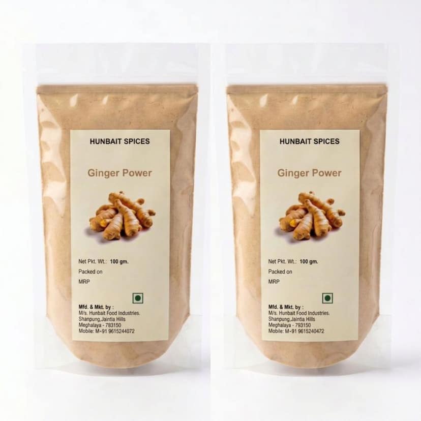 Hunbait Spices Ginger Power | Pack of Two - 200 gm - Two stand-up pouch view 2