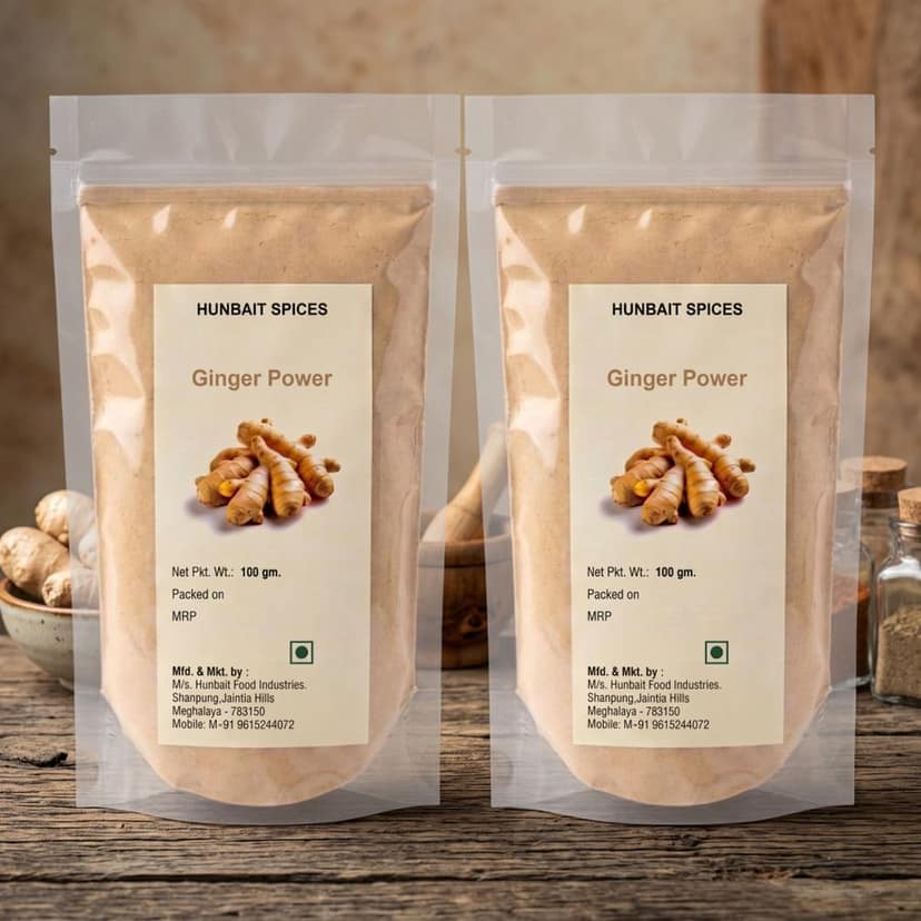 Hunbait Spices Ginger Power | Pack of Two - 200 gm - Two stand-up pouch view 4