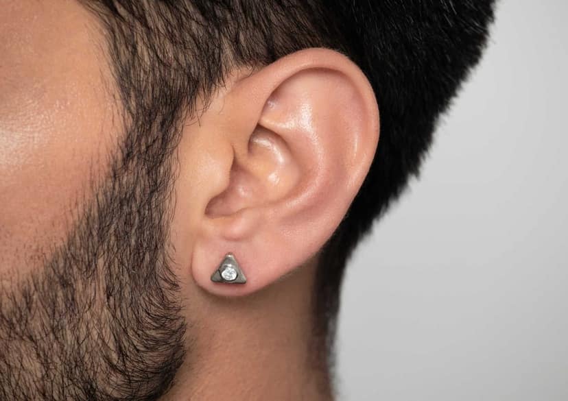 Triad Bezel Men's Ear Stud (1 Pc Only) view 4