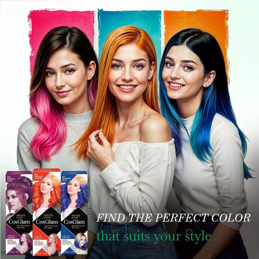 COSGLAM Semi Permanent Hair Color, No Peroxide, Non Oxidative, Ammonia Free Hair Colour 42 Emerald Green - 120gm view 10