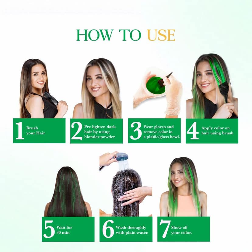 COSGLAM Semi Permanent Hair Color, No Peroxide, Non Oxidative, Ammonia Free Hair Colour 42 Emerald Green - 120gm view 7