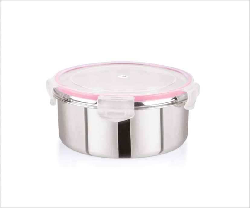"Flip & Seal" Stainless Steel Airtight Flat Storage Container Set of 2 ( 700mLx2) view 2