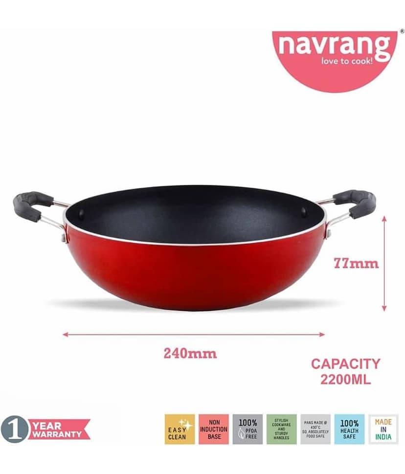 Navrang Induction Friendly Non-Stick Kadai 240,2200 ml view 2