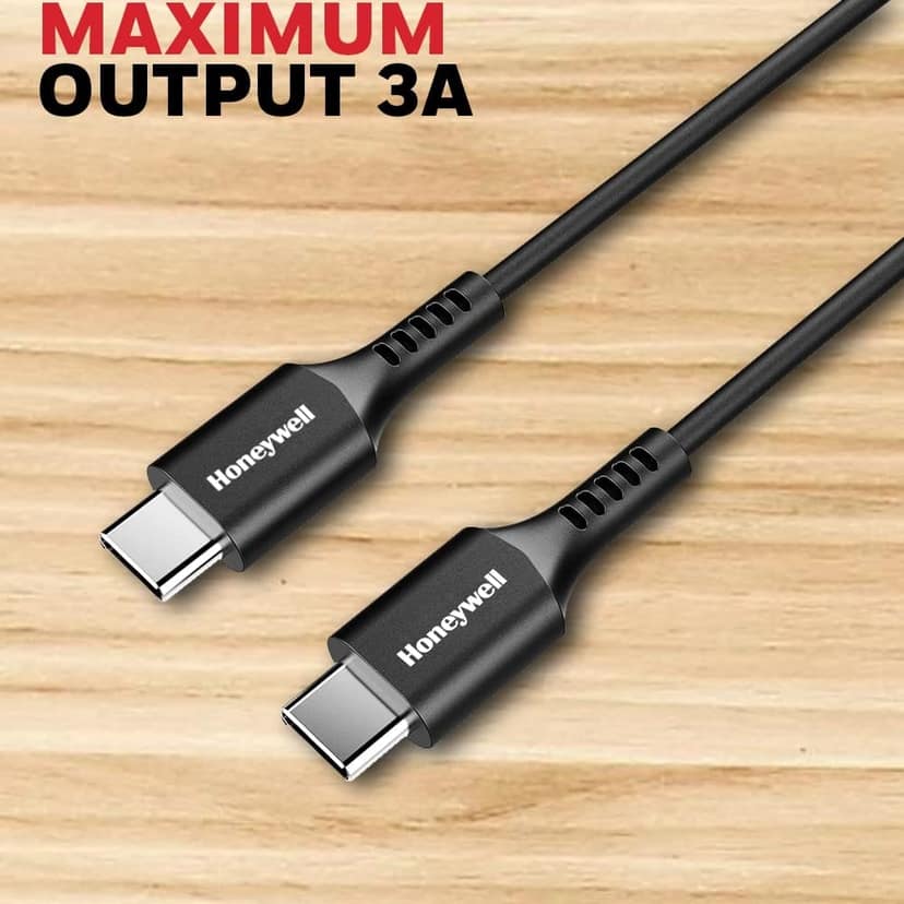 Honeywell USB Type C To Type C Fast Charging Cable,1.8M, PD 60W, QC 3.0- Black view 3