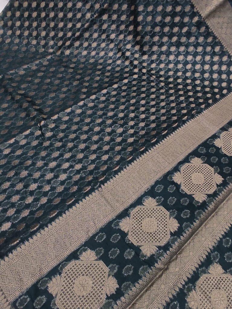 organza silk saree for women with zari pallu & unstitched blouse piece view 4