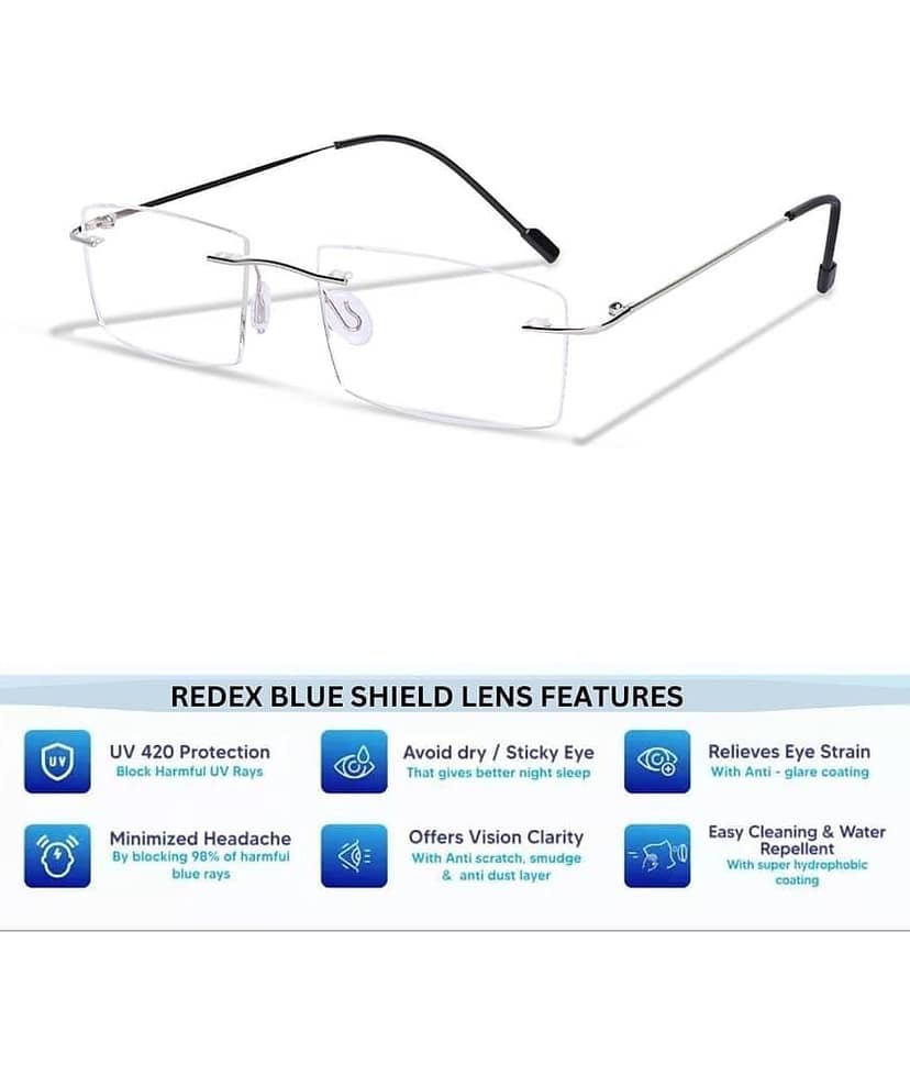 Redex Rectangle Rimless Reading Glasses