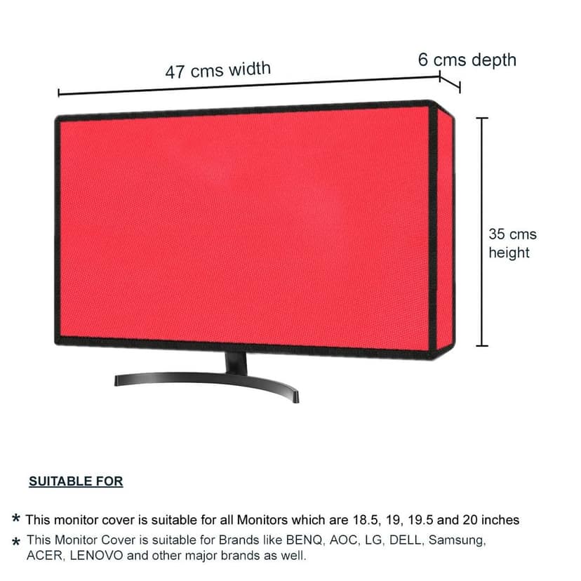 PalaP Super Premium Dust Proof Monitor Cover for ACER 18.5 inches Monitor (RED) view 3