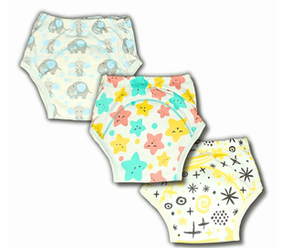 Kindermum Cotton Padded Underwear/Potty Training Pants - Semi Waterproof, Pull-up Cotton Underwear - Pack of 3 - Midnight Sleep Pink Combo (Large)