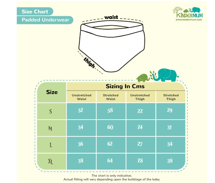 Kindermum Cotton Padded Underwear/Potty Training Pants - Semi Waterproof, Pull-up Cotton Underwear - Pack of 3 - Midnight Sleep Pink Combo (Large) view 2