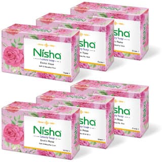 Nisha Luxury Soap Bar Pure Glycerin & Primrose 100g Each, Pack of 6 (6 x 16.67 g)