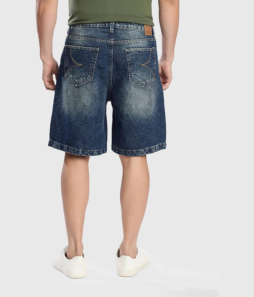 Bene Kleed Navy Blue Cotton Men's Denim Shorts ( Pack of 1 ) view 5