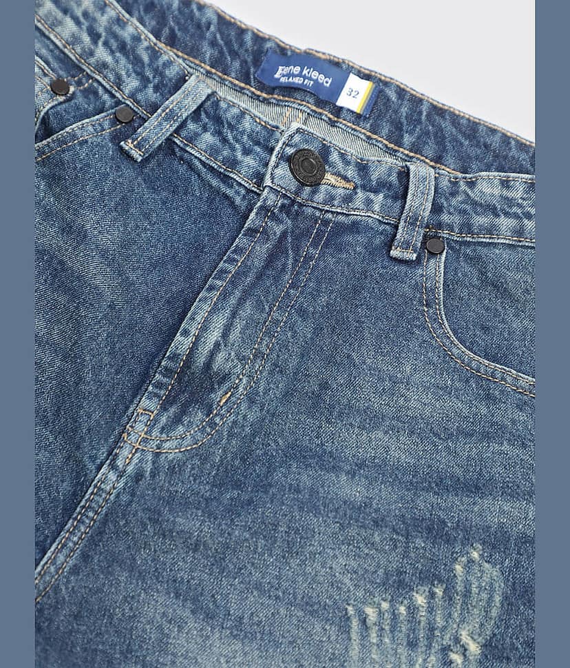 Bene Kleed Navy Blue Cotton Men's Denim Shorts ( Pack of 1 ) view 6