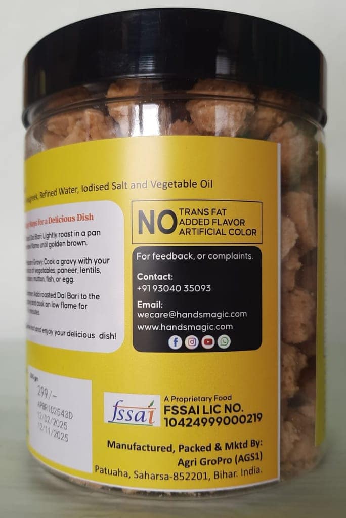 Hand’s Magic Chana Dal Plain Bari – 100% Homemade, High Protein, No Preservatives, GMO-Free, 200g view 4