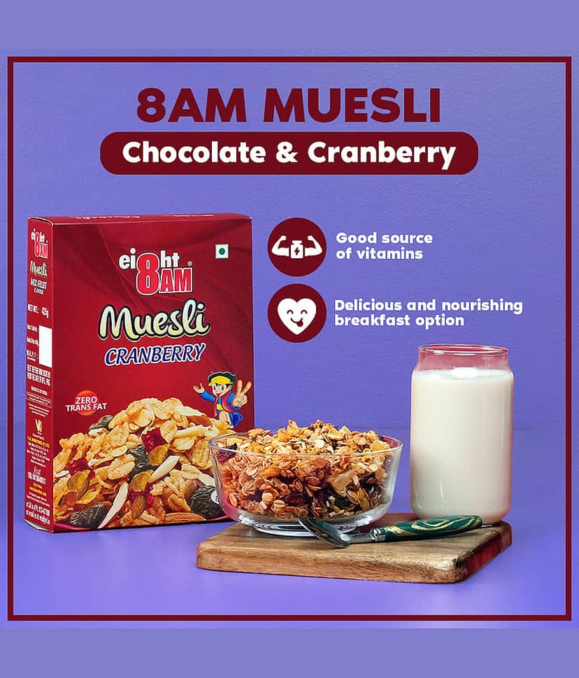 8AM Cranberry Muesli 425 gm Pack of 2 view 4