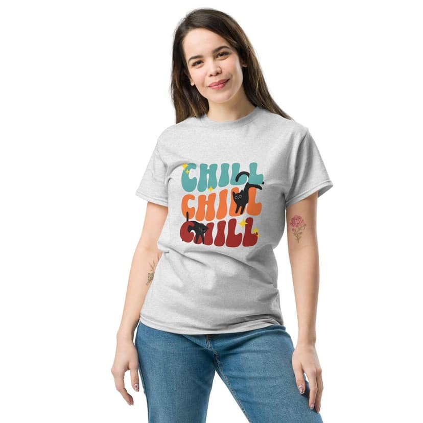 Clothikoo Premium Chill Cat Printed Tee view 5