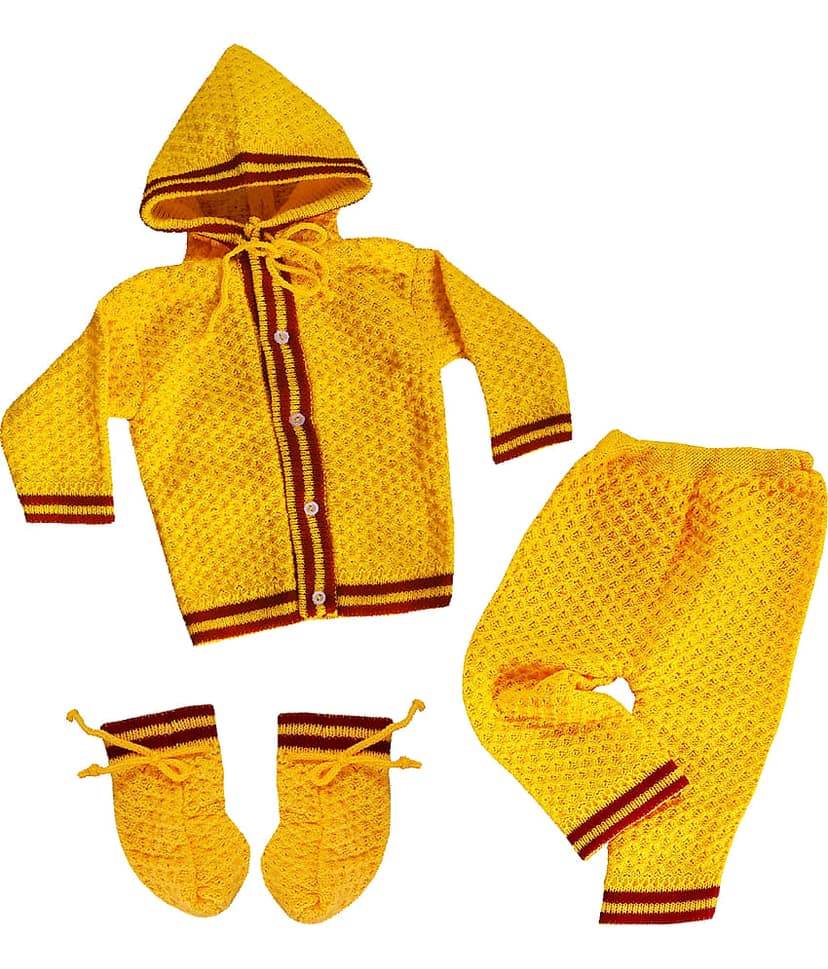 LITTLE PANDA Single Unisex for Baby Woollen Pullover ( Peach )