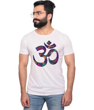 Nityanand Enterprises White Cotton Blend T-Shirt