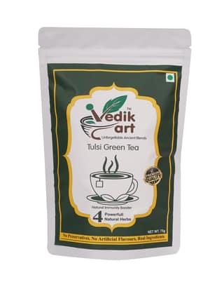 "Tulsi Green Tea - Natural Immunity Booster - No Preservatives, No Artificial Flavours, Real Ingredients"