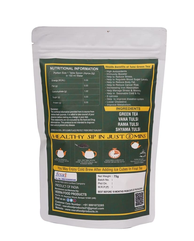 "Tulsi Green Tea - Natural Immunity Booster - No Preservatives, No Artificial Flavours, Real Ingredients" view 2