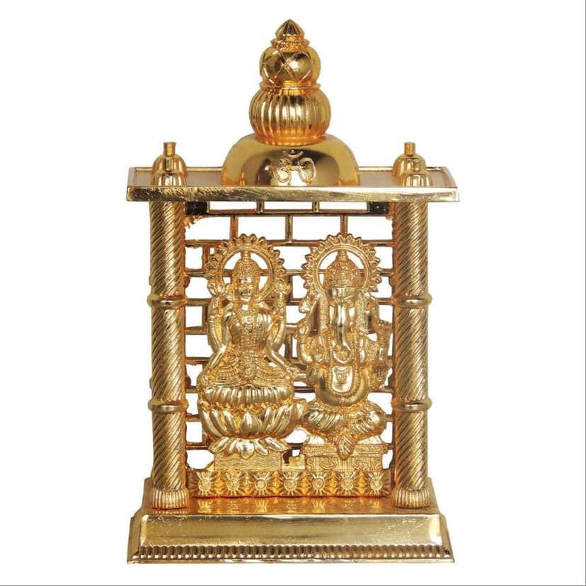 Aluminium Ganesh Temple Design Idol Statue for Home & Office Decor, Height : 7.4 Inch (ASMAS163 C) view 2