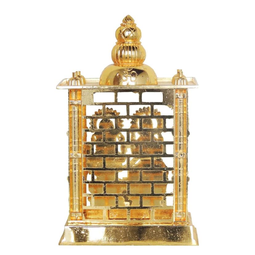 Aluminium Ganesh Temple Design Idol Statue for Home & Office Decor, Height : 7.4 Inch (ASMAS163 C) view 3
