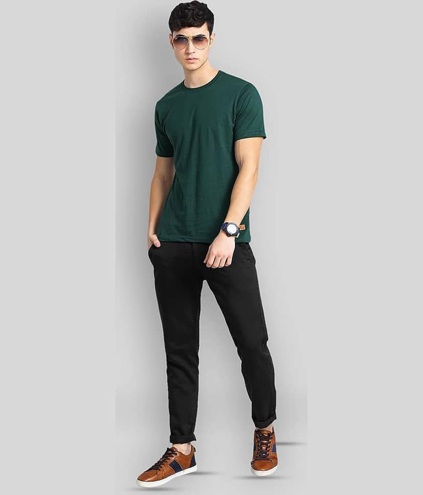 Paul Street Pack of 1 Cotton Blend Slim Fit Men's T-Shirt ( Olive Green ) view 4