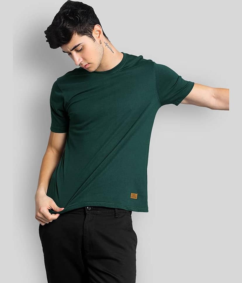 Paul Street Pack of 1 Cotton Blend Slim Fit Men's T-Shirt ( Olive Green ) view 6
