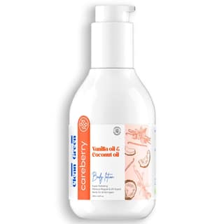 Careberry Vanilla & Extra Virgin Coconut Oil Body Lotion, Ultra Moisture, Fast-Absorbing, Ayush Certified, Paraben & Silicone Free 200ml