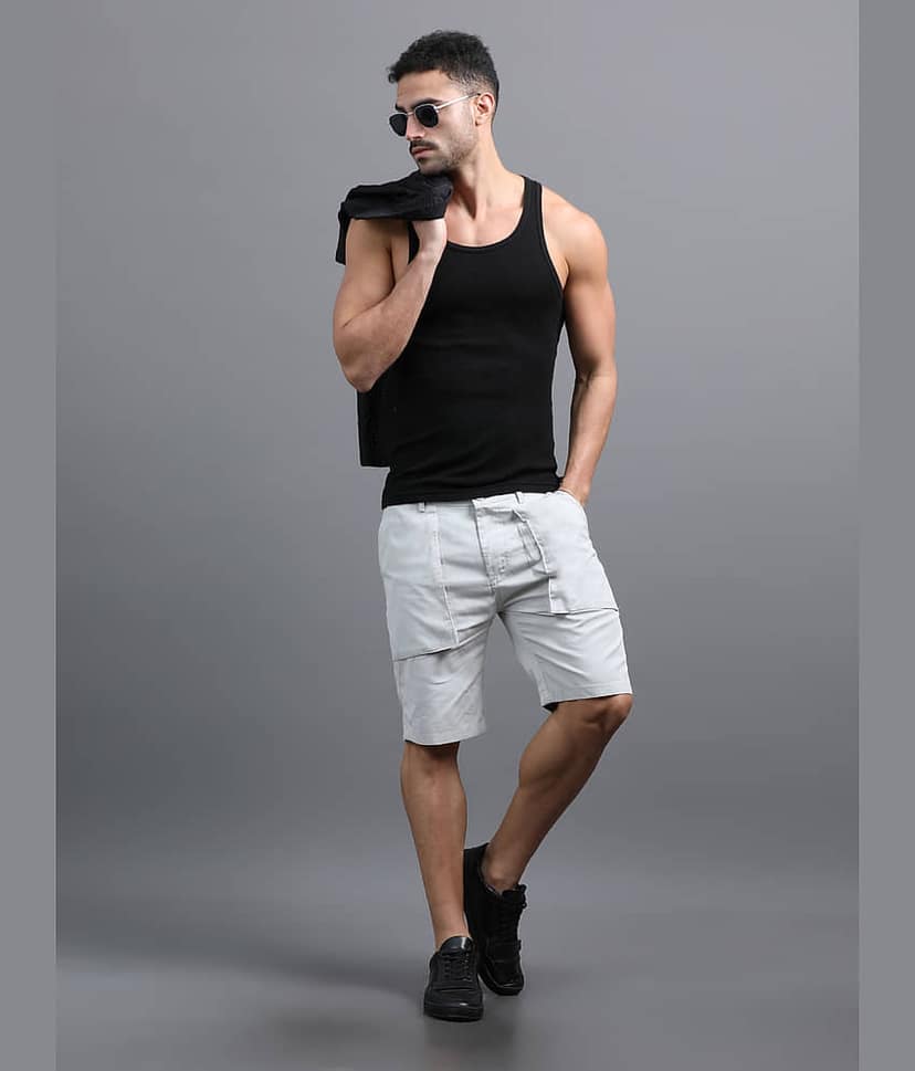 Paul Street Off White Cotton Men's Shorts ( Pack of 1 ) view 5