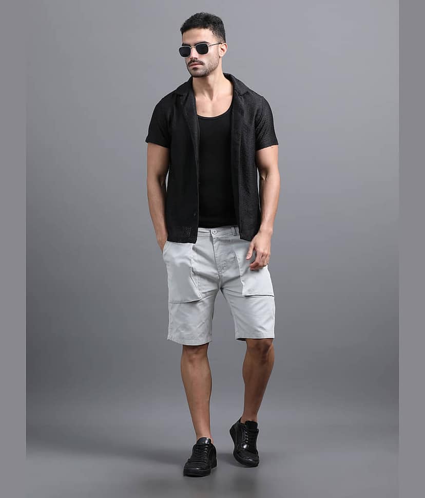Paul Street Off White Cotton Men's Shorts ( Pack of 1 ) view 6
