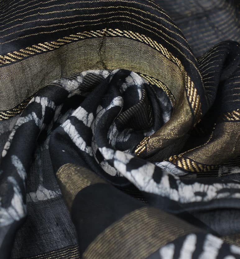 Handcrafted Batik Print Silk Cotton Dupatta view 3