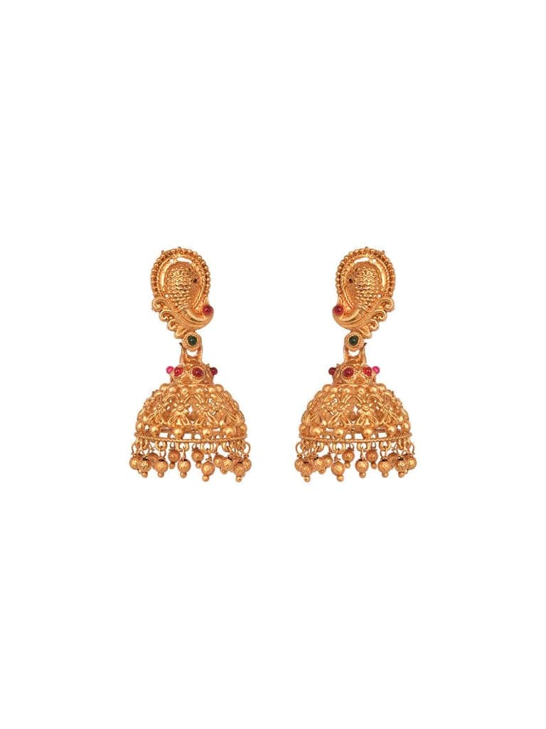 Gold Plated Multi stone studded Handcrafted Exquisite Temple Lakshmi ji & Peacock Design Jewellery Set view 7
