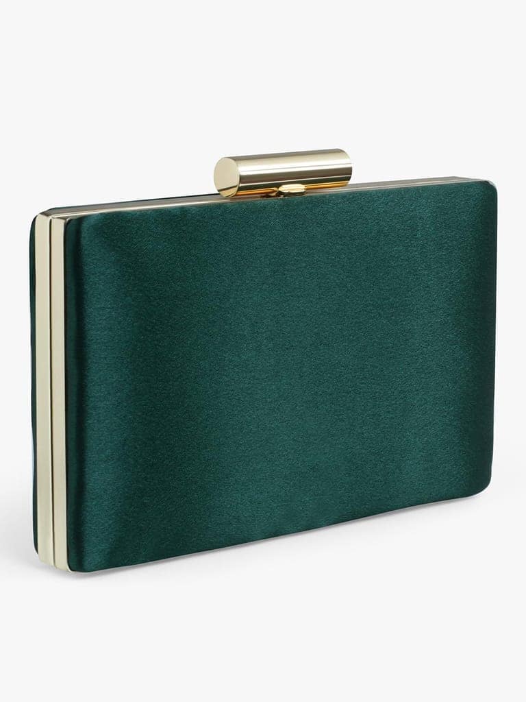 Vdesi Satin Green Clutch view 2